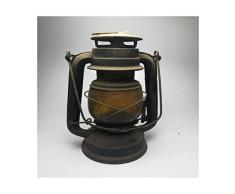 OLIMY Lampada a Olio Lampada A Olio Esterna Impermeabile Campeggio Illuminazione Nostalgico Ferro Battuto Tempesta Lanterna Uragano Lampada Lampada a Petrolio