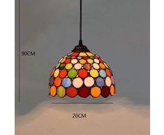 SXFYWYL Ciondolo Luce retrò Pendente soffitto lampadario Tiffany Vetro colorato Soggiorno Sala da Pranzo Veranda corridoio Balcone,D:20CM