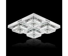 La più recente plafoniera in cristallo, moderna e lussuosa plafoniera quadrata a LED 48W per corridoio, sala da pranzo, bagno, camera da letto, soggiorno