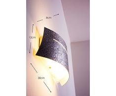 Applique da Parete Interni Design Elegante- Stile Lineare Color Argento ideale illuminazione per Interni- Luce Indiretta Diffusa Perfetta come Applique Camera da Letto