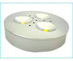 Mini Faretto Led Da Soffitto Parete Armadio Rotondo Slim Argento 3X1W 220V Bianco Freddo