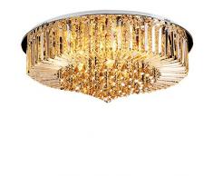 Fetcoi Plafoniera a LED in cristallo Dia, 50 cm, lampada da soffitto di lusso, 3 colori, dimmerabile, elegante lampadario di cristallo, per sale e soggiorno