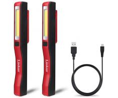 Lampada da lavoro Ricaricabile, Linkax Lampade di ispezione Torcia LED COB Luce di Lavoro con Magnetica Clip per Auto, Campeggio, Home e di Emergenza