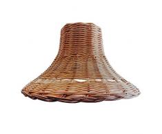 S-TROUBLE Lampadario con Paralume in Rattan Naturale Intrecciato a Mano con Paralume a Sospensione per Soggiorno in Camera da Letto
