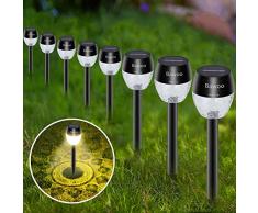 Confezione da 8 luci solari per esterni (bianco caldo) - Luci solari impermeabili IP65 - per giardino, prato, patio e cortile | Leroy Merlin