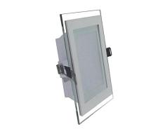 V-TAC 4746 - VT-1881G SQ, lampada LED a pannello da incasso, in vetro di forma quadrata, da 18 Watt, 3000 kelvin, luce bianca calda da 1620 lumen, fascio di luce da 120Â°, dimensioni: esterno 198 x 198 mm, altezza 40 mm, trasformatore