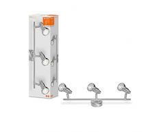 LEDVANCE LED LED SPOT GU10 Faretto a 3 Fiamme di Qualità in Alluminio, Adatto per Pareti e Soffitti Interni, Lampade GU10 Sostituibili Incluse, Bianco Caldo, 2700K, 3x3W