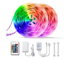 Striscia LED 10M（2 rotoli da 5m）, Luci Led cambia Colore RGB con Telecomando, Illuminazione RGB Decorativa Speciale Multicolore perCcamera da Letto, Paret, Decorazione Domestica