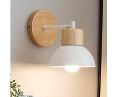 Mengjay E27 Vintage Applique da Parete Interno Retro Metallo Legno Lampada Muro Lampada da Parete Lampada Muro per Camera da Letto, Soggiorno, Bagno, Corridoio, Scale