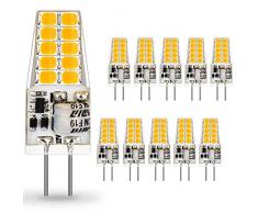 AUTING G4 LED Lampadina,3.5W Equivalenti a 35W Lampada Alogena,Bianco Caldo 3000K Lampade LED G4 400LM,Non Dimmerabile AC/DC 12V 360 Grado,10 pezzi