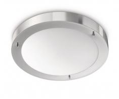 Philips Salts Lampada Bagno Soffitto, Metallo Cromo con Vetro, Diametro 31 cm, IP44, Lampadina Risparmio Energetico Inclusa