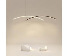Lampada da Sala da Pranzo Lampada da Soggiorno Lampada a Sospensione Moderna Nero Bianco Tavolo da Pranzo Dimmerabile 120cm Altezza Regolabile Arco per Sala da Pranzo Ufficio Lampada da Cucina (120cm)
