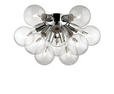 Ideal Lux Dea PL10 Lampada da Soffitto, Metallo, Cromo