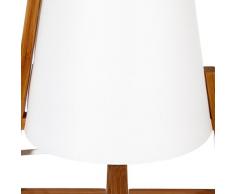 Lampada da appoggio originale e design - Piede in bambù e abat-jour intrecciato aspetto fibra di vetro