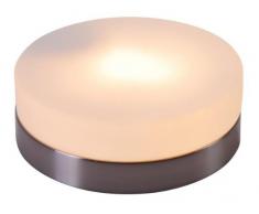 PLAFONIERA NICHEL SATINATO VETRO OPALE 1X60W E27 230V, glÃ¼hlampe, nickel, argento