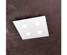 LAMPADA DA SOFFITTO 4 LED QUADRATA L 40 CM 1127/PL4-BI