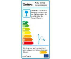 Naeve Leuchten 407998 - Lampada da scrivania con braccio flessibile, lampadina G4 max. 20W inclusa, trasformatore incluso, classe di consumo energetico C, 270 lm 2750 K 20 W, autonomia: 2000 ore, diametro 8 mm, 35 x 50 x 35 cm,