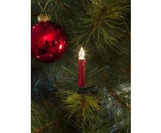 Konstsmide 2336-550 - Luci per albero di Natale, effetto candele di cera, 40 luci, 230 V, per interni, cavo verde, colore: rosso