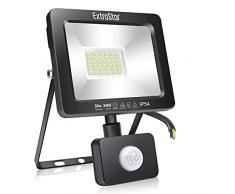 EXTRASTAR Faretti a LED per esterni 30W Potenti luci a LED per esterni IP54,regolabile，Luce Bianca Fredda 6500K di sicurezza per terrazza, giardino, patio, parco, garage