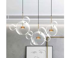 TIOCA Lampadario Moderno A LED, Paralume in Vetro Globo Trasparente A Bolle Creative, Lampade A Sospensione for Ristorante, Lampade A Sospensione, Soggiorno, Luci A Sospensione for Apparecchi (Color