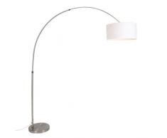 QAZQA Satin - Lampada da terra arco Moderno - 1 luce - L 1950 mm - Bianco - Moderno - Soggiorno I Camera da letto I Sala da Pranzo I Cucina