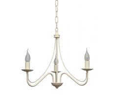 VALFB1270 SP3 Lampadario in ferro battuto a sospensione 3 luci Made in Italy Valastro lighting (AVORIO)