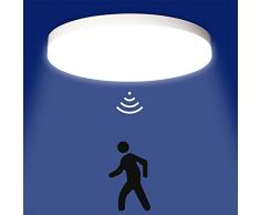 Plafoniera LED soffitto con Sensore di Movimento Radar Interno Esterno 15W 4000K, Lampada Tonda Impermeabile IP44 per Hall, Scale, Portico, Garage, Balcone, Ripostiglio, Cantina