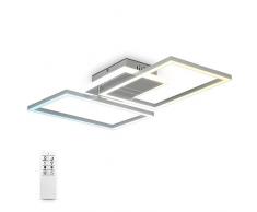 B.K. Plafoniera LED dimmerabile con telecomando, CCT luce calda, neutra, fredda, LED integrati 40W 4200Lm, 1cornice orientabile, lampadario con timer e funzione luce notturna, 50x38,8x8cm