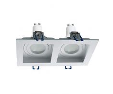 Faretto da incasso rettangolare doppia lampada LED GU10 16W luci soffitto 230V
