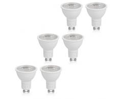 kwmobile 6x Lampadine LED GU10 7W - 525Lumen luce bianco calda - Faretto LED attacco gu10 bianco equivalente lampada alogena 60W - non dimmerabile