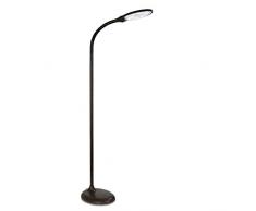 easy maxx Easymaxx 06625 Daylight Lampada da Terra a LED | Ottone Colore con Telecomando | 5W | Marrone 5 W, Holz Optik Dunkel, ca. 123 x 42 x 18 cm