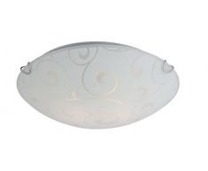 PLAFONIERA VETRO CHIARO-SATINATO DISEGNO 2X60W E27 Art. 40400-2