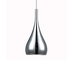 Nordic creative cromata lampada a sospensione regolabile in altezza, lampada da comodino camera da letto lampada da studio lampada da soppalco bar lampada goccia di pioggia lampadario ø20CM E27×1