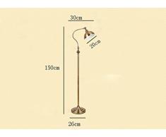Lampade da terra American Country Soggiorno Lampada da terra / camera da letto verticale LED Retro Imitation Copper Lampade da terra continentale lampade a piantana