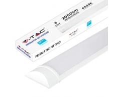 V-TAC Plafoniera LED Lineare da Soffitto con Chip Samsung 20W - Tubo LED - Lunghezza 60 cm - Lampada Rettangolare IP20 per Parete, Garage, Negozio - Colore della Luce 6500k Bianca Fredda, VT-8-20