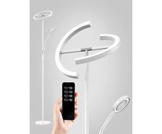 Anten Dimmerabile LED da Terra, 20W Lampada a Stelo con 7W Luce di Lettura, Piantana Lampada, Lampada da Lettura Moderna, 4 Temperature di Colore, con Telecomando e Controllo Tattile, Bianco