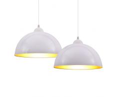 Lampada a sospensione vintage industriale, set da 2, diametro 30cm, adatto per lampadine LED E27, selezionabile in bianco e nero, per soggiorno, sala da pranzo, ristorante, taverna, ecc.
