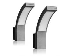 SEBSON® 2x LED Lampada da Parete Esterno IP54, Antracite 15W 1100lm Bianco Freddo 5800K, Applique Esterno 250x176x65mm