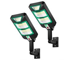 EJEAS Luce Solare Led Esterno 2 Unità, 57 LED Lampade da Esterno Parete con Sensore di Movimento, Angolo di Illuminazione di 120°Luci Solari per Giardino, Impermeabile IP65