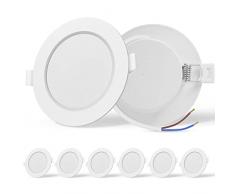 Aigostar Faretti LED da Incasso, led integrati 6 W Equivalenti a 72 W, Faretti da Incasso senza trasformatore, Spot led incasso, Luce naturale 4000K, foro incasso Ф95-100mm (Pacco da 6)