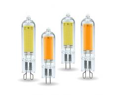 2pcs G4 G9 LED Lampadina 3W 6W 220V Dimmerabile COB Lampada LED in vetro Sostituire 40W 60W Lampadina alogena for lampadario a sospensione (Color : Warm White, Size : G9 6W 220V-YES)
