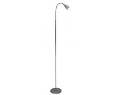 Naeve Leuchten 239259 - Lampada da terra a LED, regolabile in altezza da 135 a 155 cm, ø 18 cm, superficie cromata, colore: Argento
