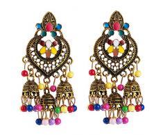 Gli orecchini delle donne europee e americane colorano gli orecchini lunghi che gocciolano orecchini della nappa della piccola lanterna vuota dellolio A