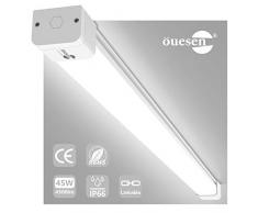 Tubo Neon Led 150cm, Plafoniera Led 45W 4500LM, IP66 Impermeabile Plafoniere Led Soffitto Garage Ultraslim Lampada Led Soffitto per Garage Officina Ufficio Bagno Seminterrato Giardino Magazzino