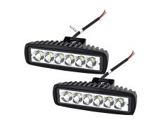 SKYWORLD 6 pollici 18W Spot LED lavoro Light Bar guida fari fendinebbia per fuoristrada 4WD Truck Truck Boat Trailer 4x4 SUV ATV (2 pezzi)