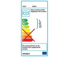 Eglo FRADELO Plafoniera Integriert, Bianco e Cromo, 26 x 26 x 8.5 cm