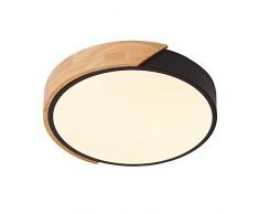 Schindora Plafoniera LED 24W Bianco Caldo 3000K 1600LM,Plafoniera LED Moderna Rotonda in Legno per Interni Ø30cm per Salotto Corridoio Home Office Portico