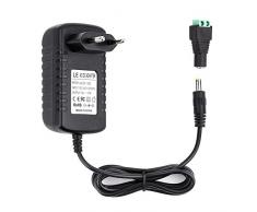 LE® DC 12V 2A Alimentatore adattatore, 100-240V AC a DC 12V Transformers, alimentazione elettrica di commutazione per 12V 3528/5050 Striscia Luci LED, 24W Max, 12 Volt 2 Amp Power Adapter, 2,1 millimetri X 5,5 millimetri EU Plug