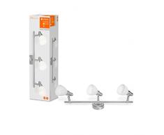 LEDVANCE LED LED SPOT G9 Faretto a 3 luci di Qualità in Alluminio, Adatto per Pareti e Soffitti Interni, Lampade G9 2W Sostituibili Incluse, Bianco Caldo, 2700K, 3x2W