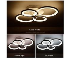 ONLT Plafoniera LED da soffitto,Super-sottile cerchio Soffitto moderni lampadari di luce Luce per soggiorno,sala da pranzo (Dimmerabile, 4 Teste)
